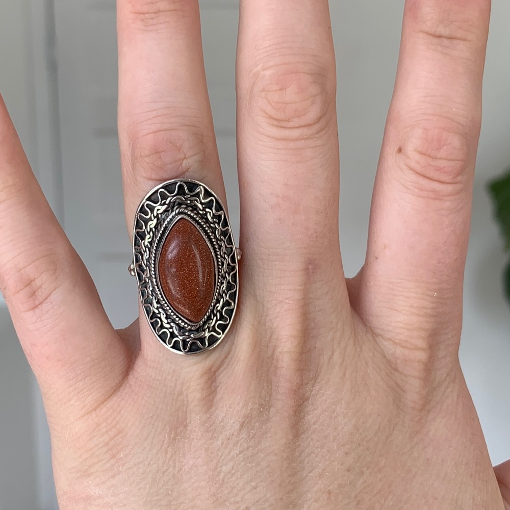 Goldstone 925 Sterling Silver Ring